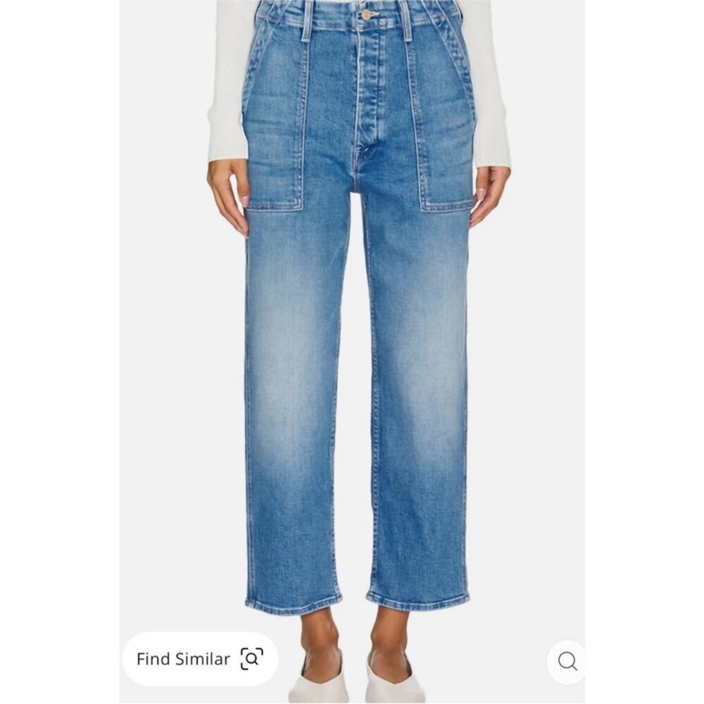 NWT MOTHER Patch Pocket Private Flood Jeans in Flag Me Down, size 27